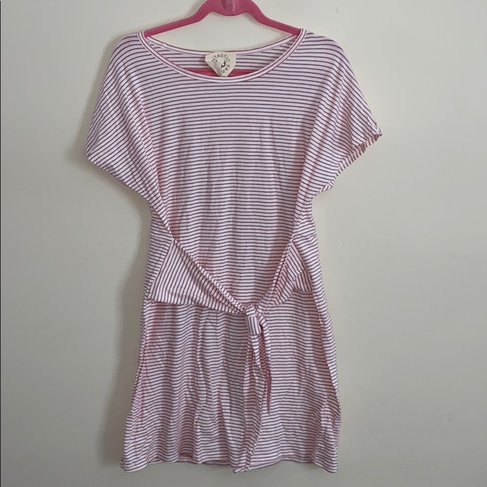 Red/ white striped t shirt dress